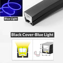 Sleek black & gold neon rope lights outdoor waterproof garden decor