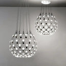 Minimalist black led net pocket pendant light for living room