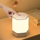 Minimalist hexagonal white led night light bedroom touch lamp