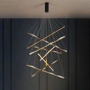 Modern geometric metallic led nordic chandelier dining room light