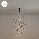 Modern geometric metallic led nordic chandelier dining room light