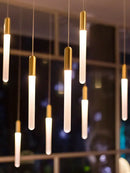 Modern gold led nordic cylinder chandelier staircase pendant light