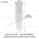 Modern gold led nordic cylinder chandelier staircase pendant light