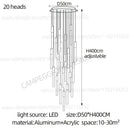 Modern gold led nordic cylinder chandelier staircase pendant light