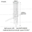 Modern gold led nordic cylinder chandelier staircase pendant light