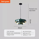 Modern tiered white orange & green pendant lights dining room