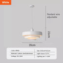 Modern tiered white orange & green pendant lights dining room