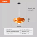 Modern tiered white orange & green pendant lights dining room