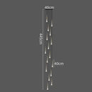 DecorBites™ LED Nordic Staircase Chandelier Golden Black Indoor Lighting