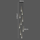 DecorBites™ LED Nordic Staircase Chandelier Golden Black Indoor Lighting