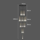 DecorBites™ LED Nordic Staircase Chandelier Golden Black Indoor Lighting