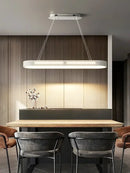 Modern black rectangular led office chandelier dining room light