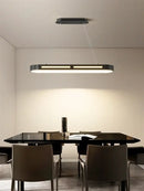 Modern black rectangular led office chandelier dining room light