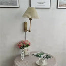 Origami wall lamp cream pleated led sconce for bedroom living room