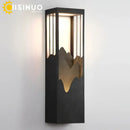 Modern black and gold mountain led outdoor wall lamp garden light