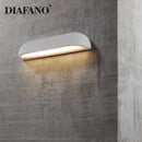 Curved white travertine led outdoor wall lamp garden sconce