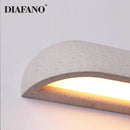 Curved white travertine led outdoor wall lamp garden sconce