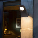 Modern black outdoor wall lamp garden circular warm light sconce