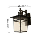 Retro black iron outdoor wall lamp clear glass lantern for patio
