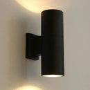 Modern black cylindrical outdoor wall lamp porch sconce