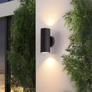 Modern black cylindrical outdoor wall lamp porch sconce