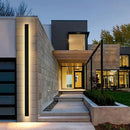 Modern black led outdoor wall light garden vertical minimalist lamp