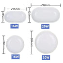 DecorBites™ LED Oval Wall Lamp Outdoor Ceiling Light Waterproof Garden Bathroom Lighting