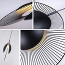 Modern black radial oyster pendant lamp bedroom hanging light