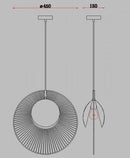 Modern black radial oyster pendant lamp bedroom hanging light