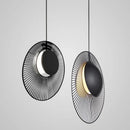 Modern black radial oyster pendant lamp bedroom hanging light