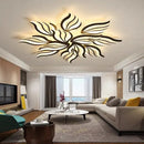 Modern black leaf panel ceiling light for living room