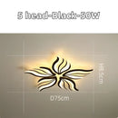 Modern black leaf panel ceiling light for living room