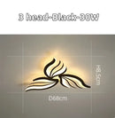 Modern black leaf panel ceiling light for living room