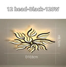 Modern black leaf panel ceiling light for living room