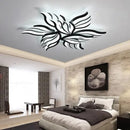 Modern black leaf panel ceiling light for living room