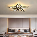 Modern black leaf panel ceiling light for living room