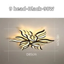 Modern black leaf panel ceiling light for living room