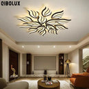 Modern black leaf panel ceiling light for living room