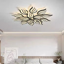 Modern black leaf panel ceiling light for living room