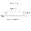 Modern rectangular white & black led panel lamp bathroom downlight