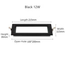 Modern rectangular white & black led panel lamp bathroom downlight