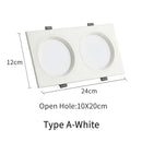 Modern rectangular white & black led panel lamp bathroom downlight