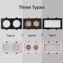 Modern rectangular white & black led panel lamp bathroom downlight