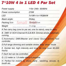 Decorbites led par kit rgbw slim flat stage lights with stand and pedal