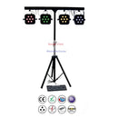 Decorbites led par kit rgbw slim flat stage lights with stand and pedal