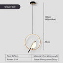 Modern minimalist gold & black bird led pendant lamp bedroom light