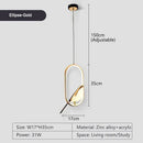 Modern minimalist gold & black bird led pendant lamp bedroom light