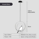 Modern minimalist gold & black bird led pendant lamp bedroom light