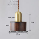 Japan style walnut wood and brass led pendant lamp dining room