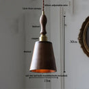 Japan style walnut wood and brass led pendant lamp dining room